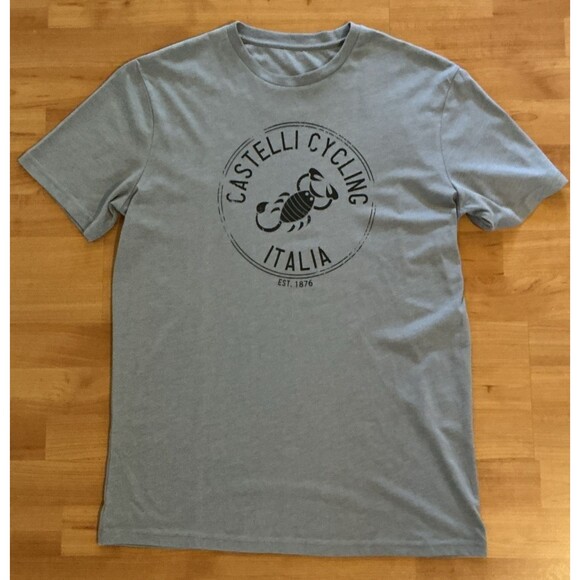 Castelli Cycling Men’s T-Shirt Blue Size L – Italia Scorpion Logo Graphic‎ Tee - Picture 1 of 8